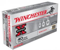 Winchester Super X Winclean Brass Enclosed Base Soft Point 40 S&W Ammo 165 gr 50 Round Box - WC401 Winchester Super X Winclean Brass Enclosed Base Soft Point 40 S&W Ammo 165 gr 50 Round Box - WC401