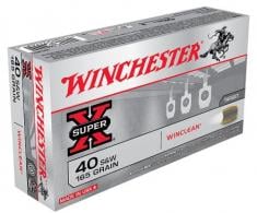 Winchester Super X Winclean Brass Enclosed Base Soft Point 40 S&W Ammo 165 gr 50 Round Box - WC401