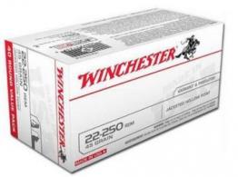 Winchester 22-250 Remington 45 Grain Jacketed Hollow Point 40rd box - USA222502 Winchester 22-250 Remington 45 Grain Jacketed Hollow Point 40rd box - USA222502