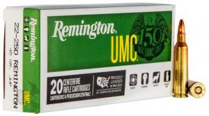 Remington  UMC 22-250 Rem Ammo 45gr Jacketed Hollow Point 20rd box