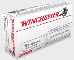 Winchester Jacketed Hollow Point 9mm Ammo 147 gr 50 Round Box