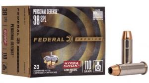 Main product image for Federal Hydra-Shok Jacketed Hollow Point 20RD 110gr .38 Spc