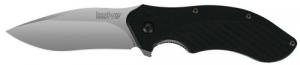 Kershaw 1605 Clash 3.10" Folding Drop Point Plain Bead Blasted 8Cr13MoV SS Blade Black Flipper Handle Includes Pocket Clip - 280