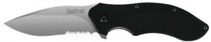 Kershaw 1605ST Clash 3.10" Folding Drop Point Part Serrated Bead Blasted 8Cr13MoV SS Blade Black Glass-Filled Nylon Handle Inclu - 280