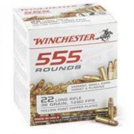 Winchester Rimfire Ammo  22LR 36gr Hollow Point 555rd box - 22LR555HP