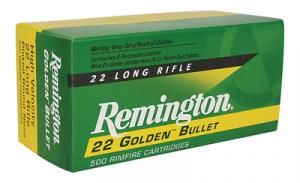 Golden .22 Long Rifle 40 Grain Plated Lead Round Nose 10 Boxes o