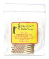 Brass Core-Bronze Bristle Pistol Length Bore Brush .22 Caliber