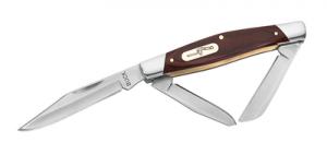 Trio Folding Knife 3 Steel Blades Woodgrain Handle 3.25 Inch Clo - 5720