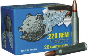 Silver Bear .223 Remington 62 Grain Hollow Point 500 Per Case - A223RHPN