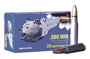 Silver Bear .308 Winchester 140 Grain Soft Point 500 Per Case - A308SPN Silver Bear .308 Winchester 140 Grain Soft Point 500 Per Case - A308SPN