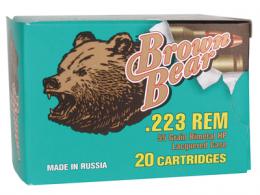 Brown Bear .223 Remington 55 Grain Hollow Point 500 Per Case - AB223HP