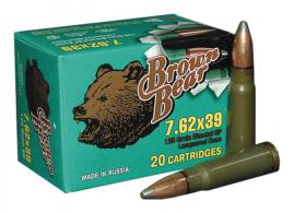 Brown Bear 7.62x39mm Russian 124 Grain Soft Point 500 Per Case - AB762SP