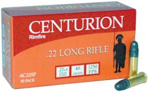Centurion .22 Long Rifle 40 Grain Solid Round Nose - AC22SP