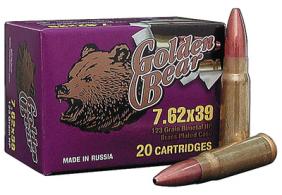 Golden Bear 7.62x39mm 123 Grain Hollow Point 500 Per Case - AG762HP