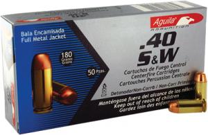 Aguila .40 S&W 180 Grain Full Metal Jacket Semi-wad Cutter 50 Pe - AMS40