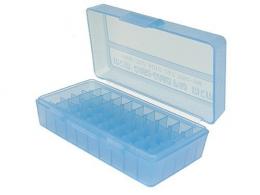 MTM Case-Gard Case-Gard P-50 Multi-Caliber Handgun Clear Blue Polypropylene 50rd - P50-44-24