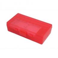 MTM Case-Gard Case-Gard P-50 Multi-Caliber Handgun Clear Red Polypropylene 50rd - P50-44-29