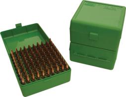 RM-100 Rifle Ammo Box .22-250/.308/.243 Clear Green/Black - RM-100-16T