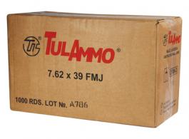 TulAmmo 7.62x39mm 124 Grain Full Metal Jacket Lead Core 1000 Rou - UL076200 TulAmmo 7.62x39mm 124 Grain Full Metal Jacket Lead Core 1000 Rou - UL076200