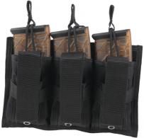 Tri-Double MOLLE Mag Pouch Holds Three 30 Round Carbine 5.56/.223 Magazines Black