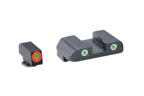 Tritium Front/Rear Combo Sights Green Dot White Outline Rear and Green Dot Orange Outline Front For Glock 17-39 - GL-241