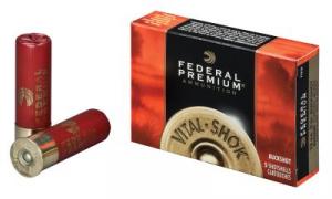 Federal Premium Vital-Shok Copper Plated Buckshot 12 Gauge 00-Buck  12 Pellet 5 Round Box - P15600
