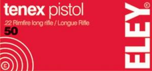 ELEY .22 LR TENEX PISTOL 40GR 50RND BOX - A00120 ELEY .22 LR TENEX PISTOL 40GR 50RND BOX - A00120