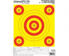 CHAMP SHOTKEEPER 5 BULLS YELLOW TARGET 12PK (12) - 45562 CHAMP SHOTKEEPER 5 BULLS YELLOW TARGET 12PK (12) - 45562