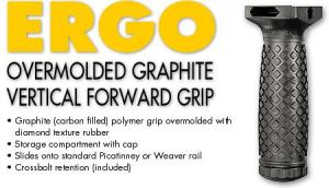ERGO FORWARD GRIP VERTIC POLYMER OVERMOLDED BLACK - 4251