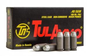 TULA .40 S&W 180GR FMJ STEEL CASED 50/10 - 401800 TULA .40 S&W 180GR FMJ STEEL CASED 50/10 - 401800