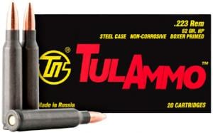 TULA .223 Remington 62GR HP 20/50 STEEL CASED - 223621 TULA .223 Remington 62GR HP 20/50 STEEL CASED - 223621