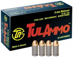 TULA 9MMMAK 92GR FMJ 50/20 (STEEL CASED) - 918092 TULA 9MMMAK 92GR FMJ 50/20 (STEEL CASED) - 918092