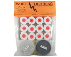 TANN WHITE LIGHTNING RIMFIRE TARGETS 12/BAG - 22TARG