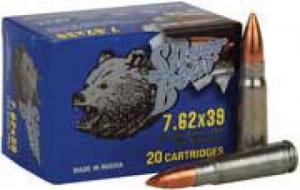 BEAR SILVER 7.62X39 FMJ 124GR 20RD BOX 20/25 - A762NFMJB BEAR SILVER 7.62X39 FMJ 124GR 20RD BOX 20/25 - A762NFMJB