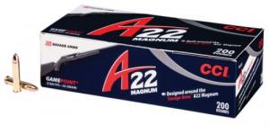 CCI Gampoint Jacketed Soft Point 22 Magnum / 22 WMR Ammo 200 Round Box - 963CC CCI Gampoint Jacketed Soft Point 22 Magnum / 22 WMR Ammo 200 Round Box - 963CC