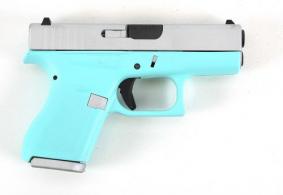 GLOCK 42 .380 ACP ROBIN EGG BLUE SATIN ALUM - UI4250201RESA