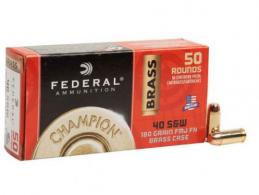 FED CHAMPION .40 S&W 180GR FMJ LOOSE PACK 400/1 - C40180A400 FED CHAMPION .40 S&W 180GR FMJ LOOSE PACK 400/1 - C40180A400