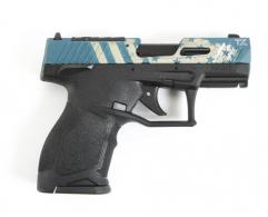 Taurus TX 22 22LR, 3.6" Threaded Barrel, Black with Blue US Flag Slide, 10 Rounds - 1TX2213Y10US3 Taurus TX 22 22LR, 3.6" Threaded Barrel, Black with Blue US Flag Slide, 10 Rounds - 1TX2213Y10US3
