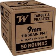 Winchester USA 9mm 115gr Full Metal Jacket, 50rd Box - SG9W50
