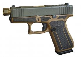 Glock 43X MOS, 9MM, Happy Little Trees, Gold Threaded Barrel - PX4350201HLTGB