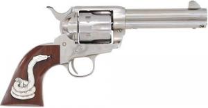 Cimarron Man With No Name SAA .45 LC 4.75 Silver Snake Grips