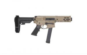 Brigade BM-9 Pistol 9mm Forged Receiver 6.5" Barrel SBA3 Tactical Brace 5" M-Lok Rail Mini Can Flat Dark Earth - A0915522M