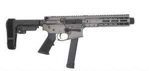 Brigade BM-9 Pistol 9mm Forged Receiver 9.5" Barrel SBA3 Tactical Brace 8" M-Lok Rail Mini Can Cerakote Tungsten - A0919032M