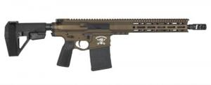 Brigade BM-10LR Pistol 308 Billet Receiver 12.5" Barrel  SBA5 Tactical Brace,P-GRIP 12" M-Lok Rail Muzzle Brake Midnight Bronze - A2086255MC