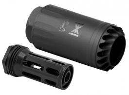HuxWrx Blastphemy Blast Deflector w/Flash Hider-QD 762 5/8X24 Black - 3529