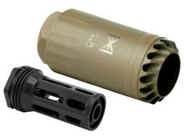 HuxWrx Blastphemy Blast Deflector w/Flash Hider-QD 762 5/8X24 Flat Dark Earth - 3530