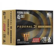 Federal Hydra-Shok Deep Handgun Ammunition .45 Colt 210 gr JHP 913 fps 20/ct - P45CHSD1