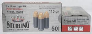 Century Arms Sterling 9MM 115GR FMJ 50rd - AM8189