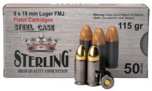 GO STERLING STEEL 9MM 115GR FMJ 50/20 - 8698779957674