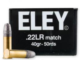 Eley Match Flat Nose 22 Long Rifle Ammo 50 Round Box - 01100